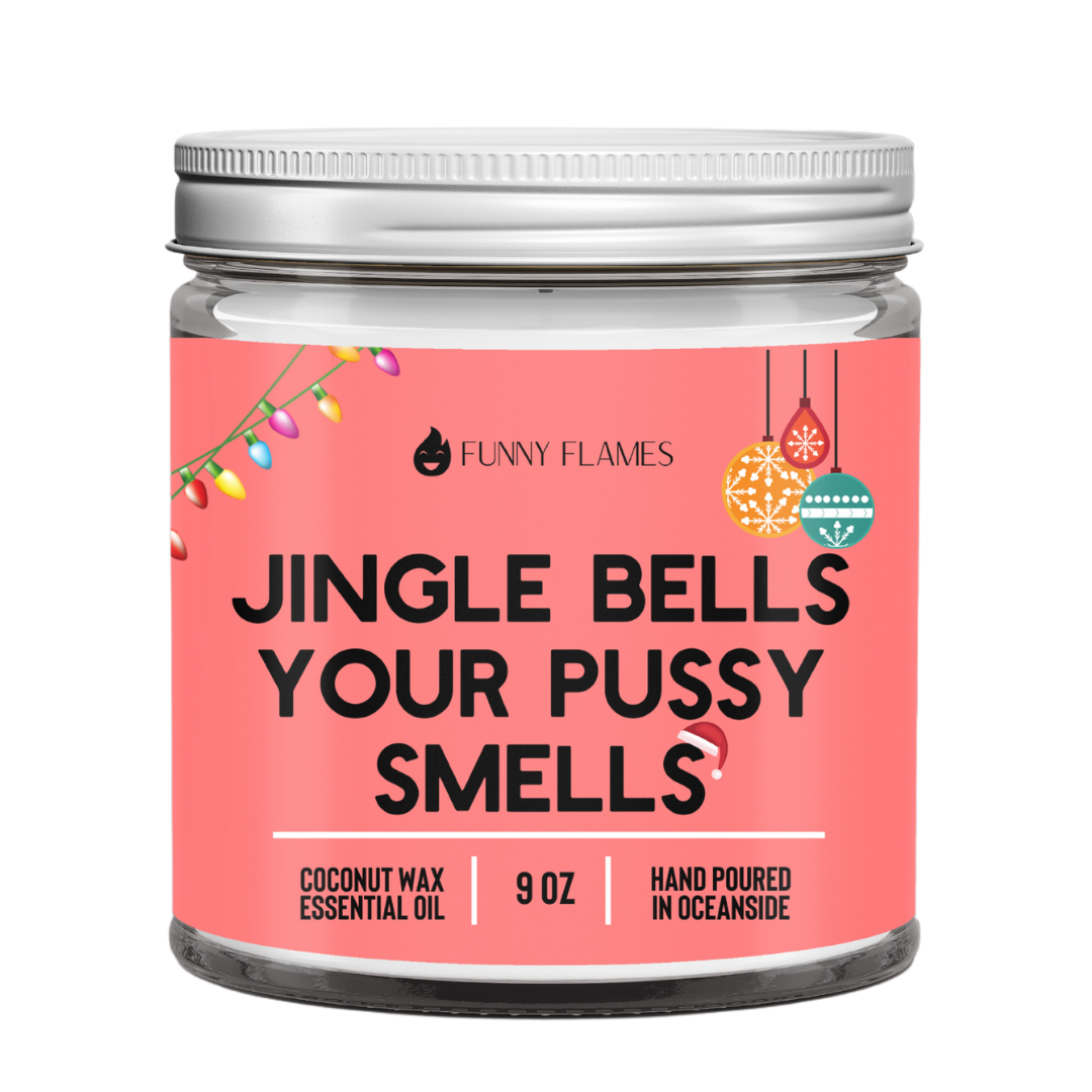 Jingle Bells Your Pussy Smells-funny Santa Candle-christmas Decor